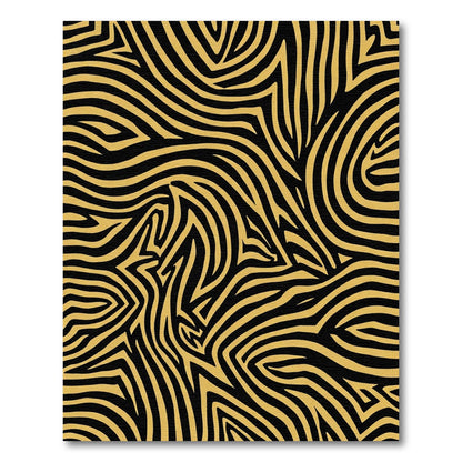 Bold Gold Zebra Stripe Abstract Rug