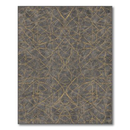 Grey Gold Abstract Area Rug