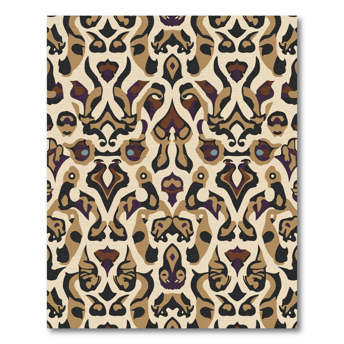 Eclectic Amber Floral Symmetry Rug