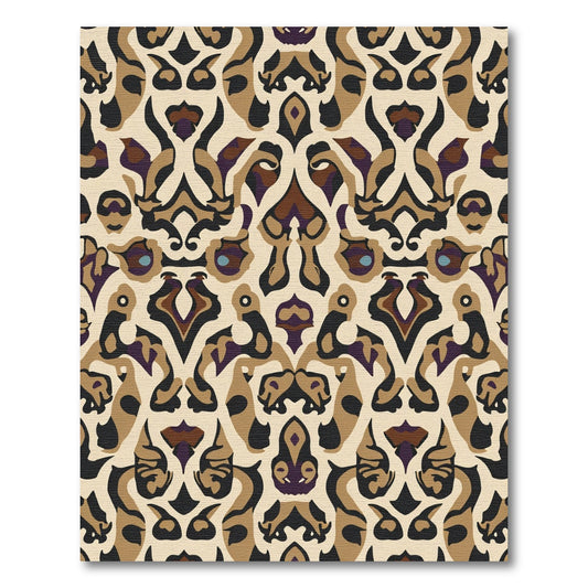 Eclectic Amber Floral Symmetry Rug