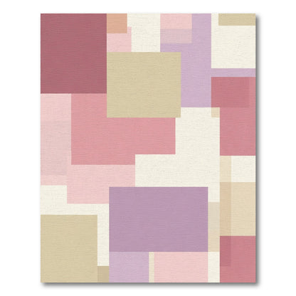 Soft Geometric Color Block Rectangles Rug