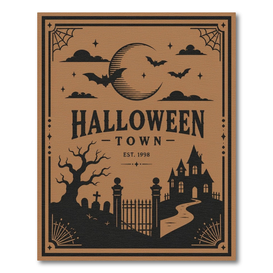 Halloween Town Silhouette Area Rug