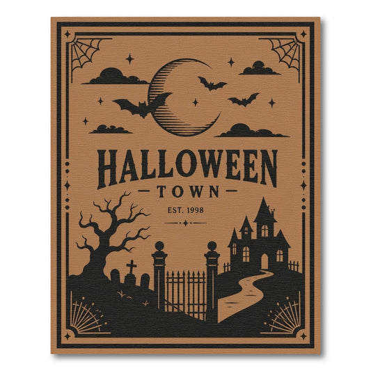 Halloween Town Silhouette Area Rug