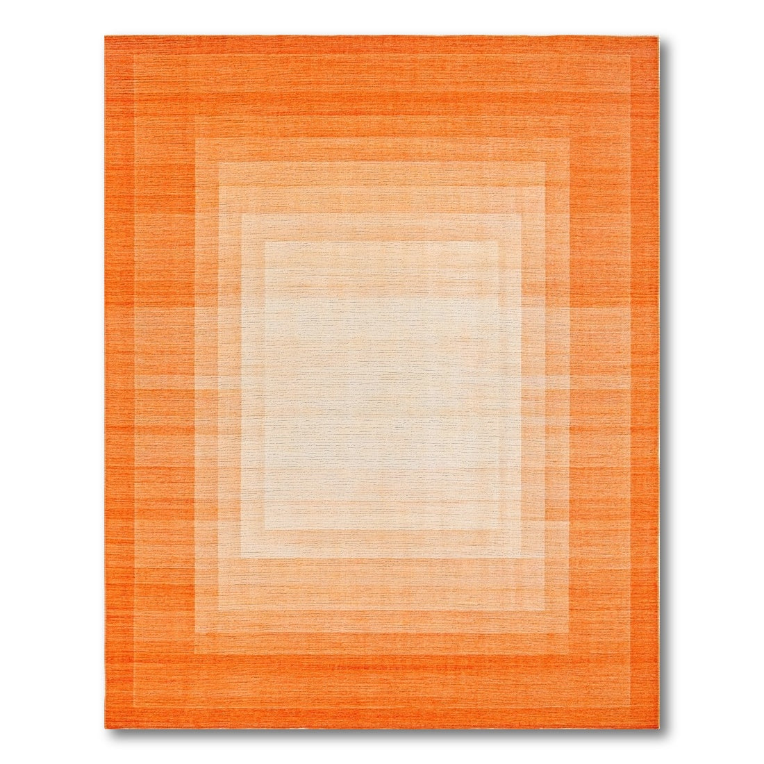 Orange Concentric Square Geometric Area Rug