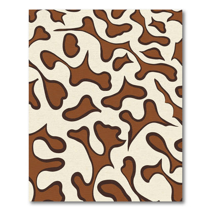 Abstract Brown Cream Blob Rug