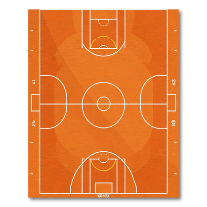 Orange Basketball Court Graphic Rug