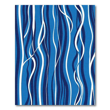 Deep Blue Ribbon Flow Rug