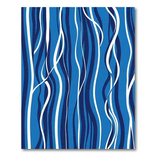 Deep Blue Ribbon Flow Rug