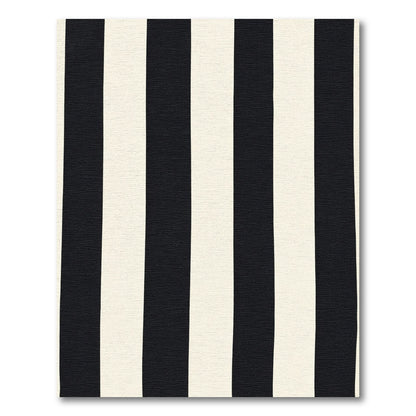 Bold Black Cream Vertical Stripes Rug