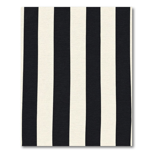 Bold Black Cream Vertical Stripes Rug