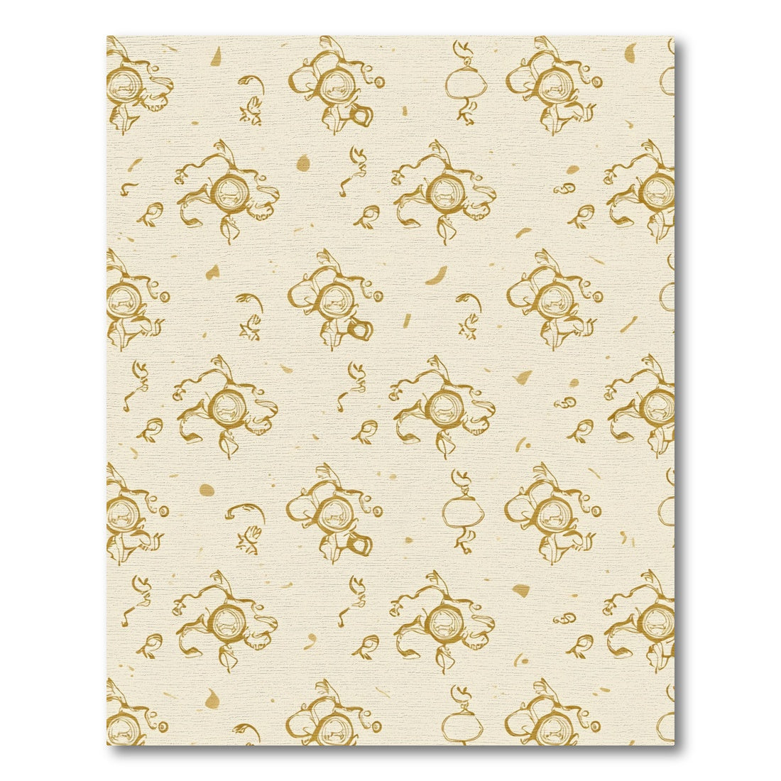 Golden Swirl Floral Medallion Repeat Rug