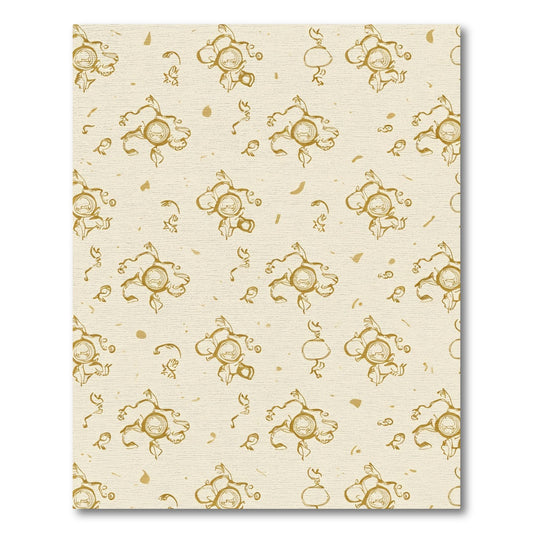 Golden Swirl Floral Medallion Repeat Rug