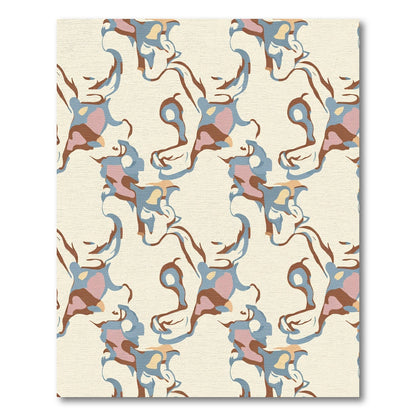 Earthy Abstract Organic Swirl Rug