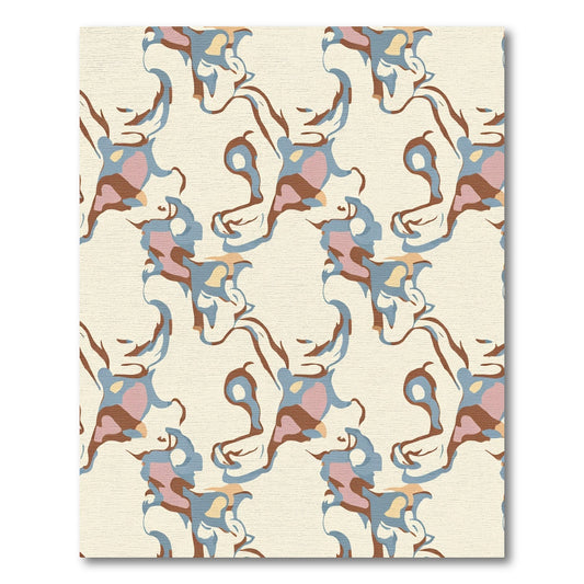 Earthy Abstract Organic Swirl Rug