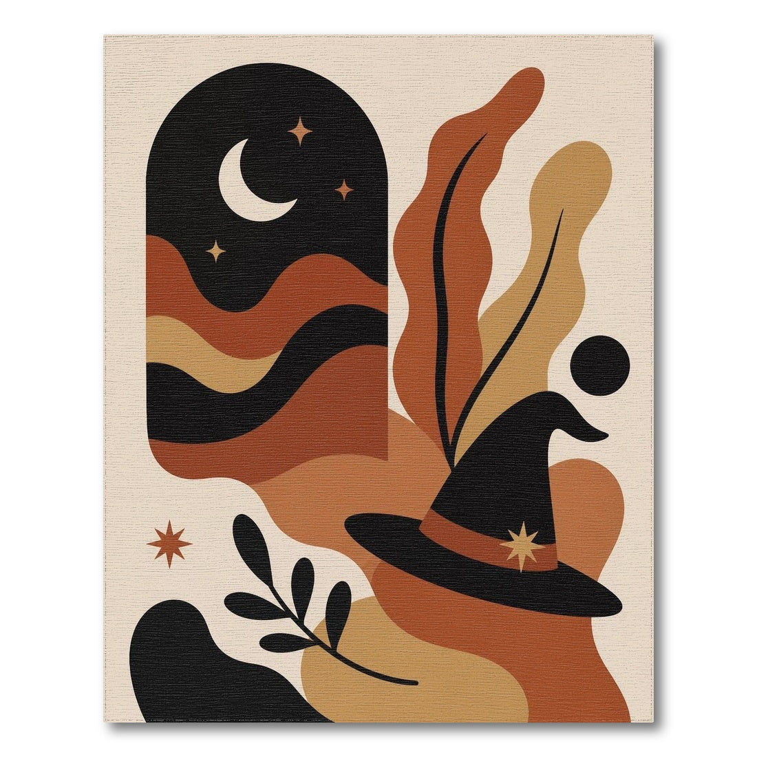 Abstract Witch Hat Moon Area Rug