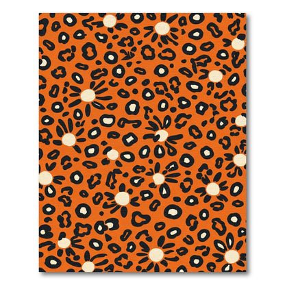 Orange Leopard Daisy Collage Rug