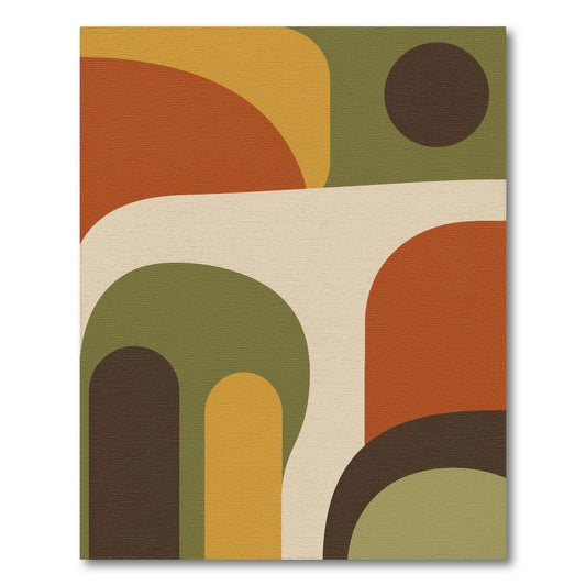 Abstract Geometric Olive Area Rug