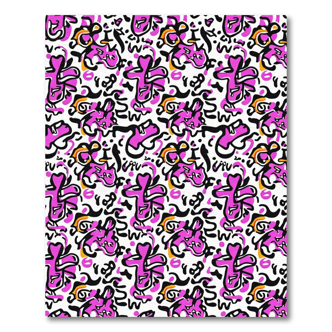 Pink Graffiti Swoosh Abstract Rug