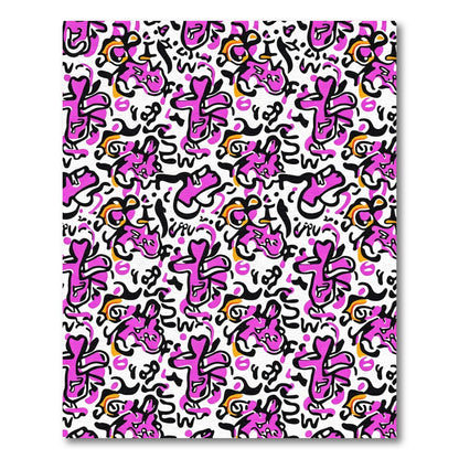 Pink Graffiti Swoosh Abstract Rug