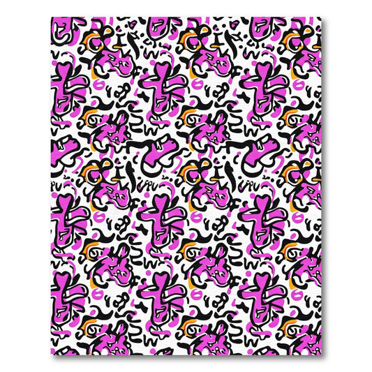 Pink Graffiti Swoosh Abstract Rug