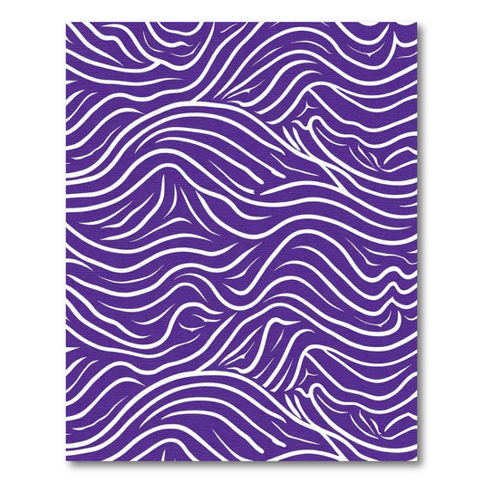 Vibrant Purple And White Swirl Rug