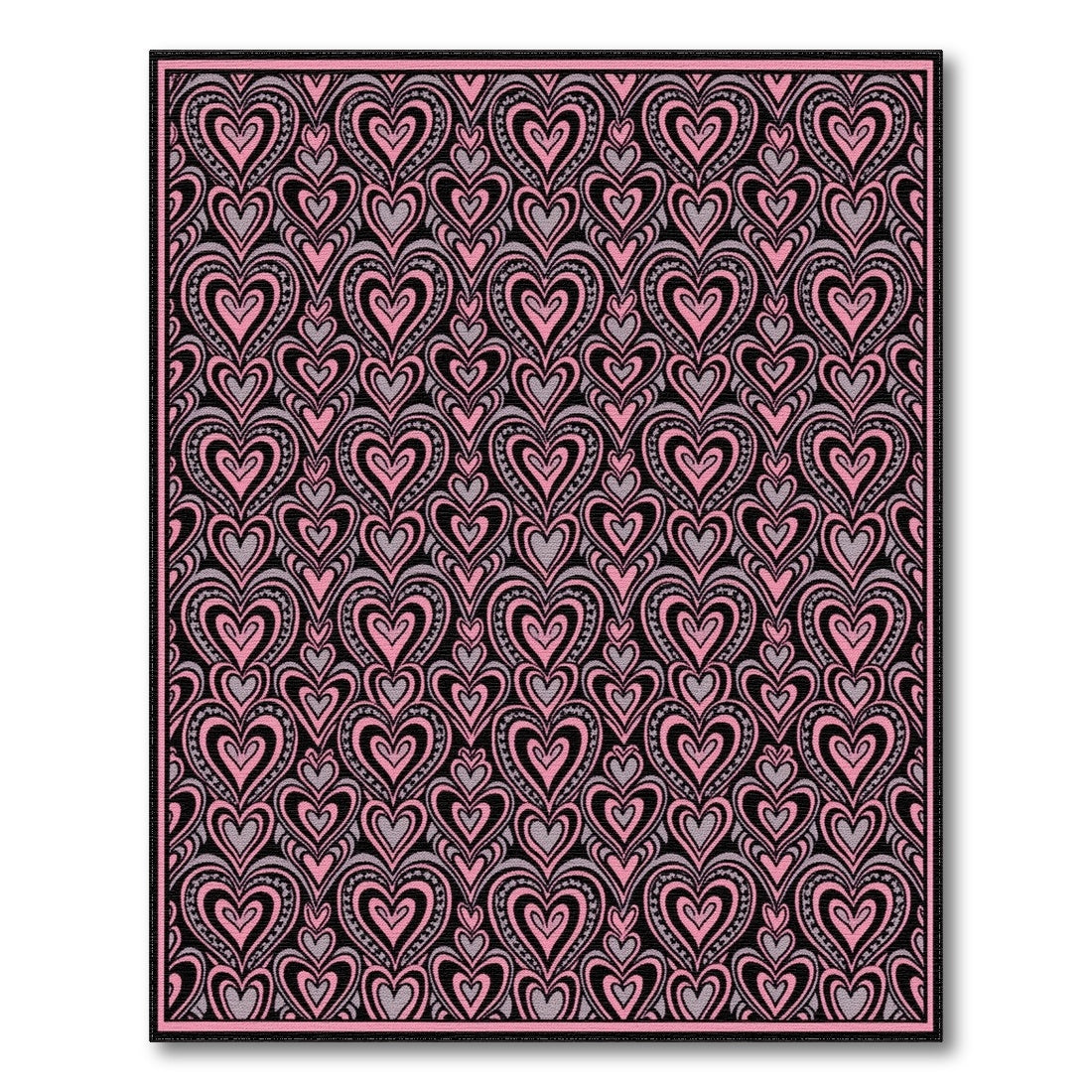 Pink Heart Boho Chic Area Rug