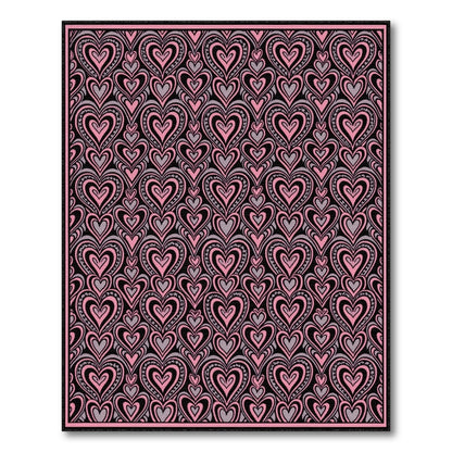 Pink Heart Boho Chic Area Rug