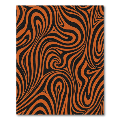 Bold Orange Black Swirl Rug