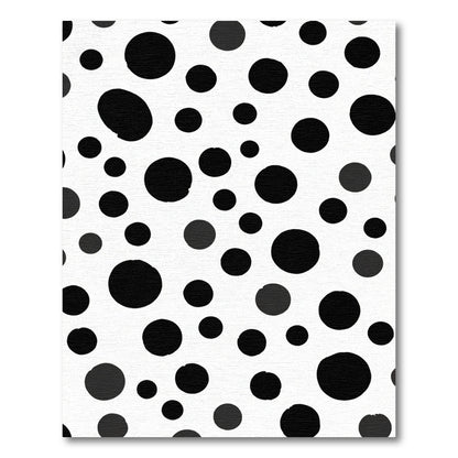 Bold Black Circles Random Composition Rug
