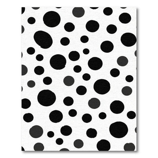 Bold Black Circles Random Composition Rug