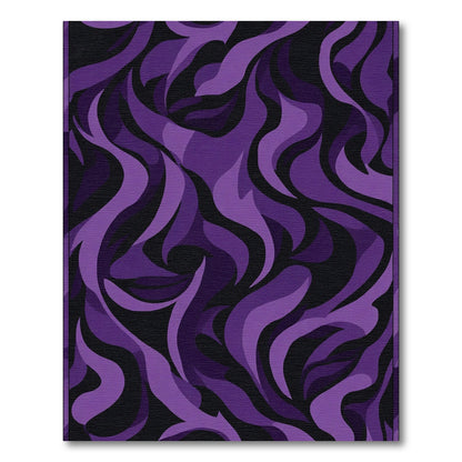 Dark Purple Flow Abstract Swirl Rug