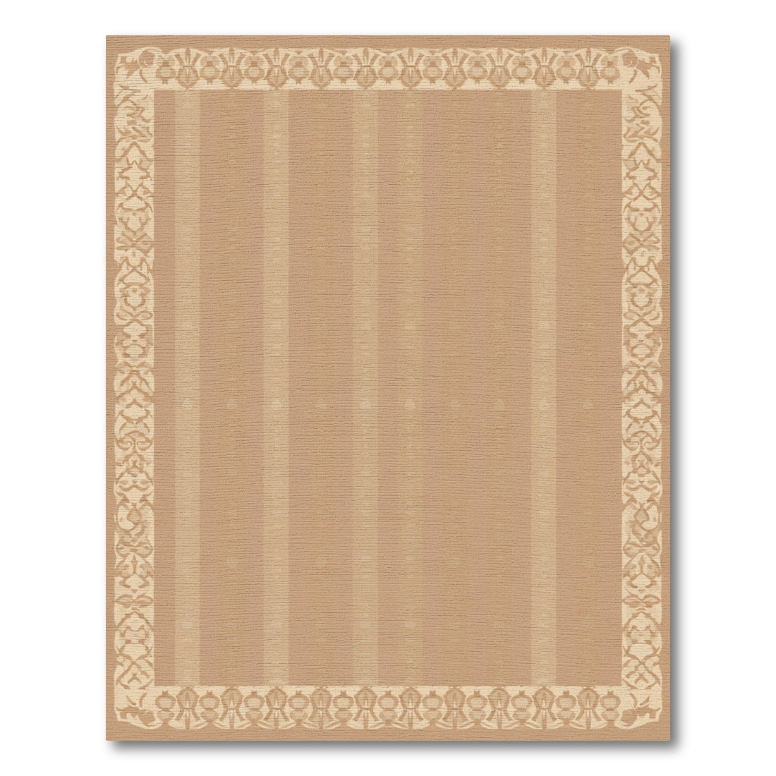 Classic Tan Stripe Border Rug