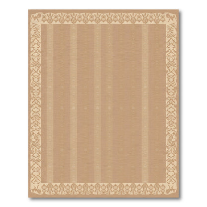 Classic Tan Stripe Border Rug