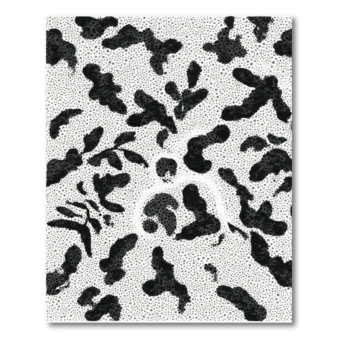Abstract Black Dots Organic Shape Rug