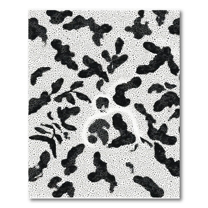 Abstract Black Dots Organic Shape Rug