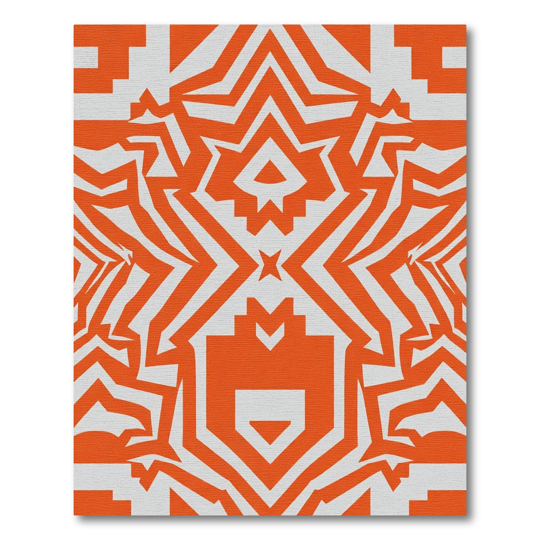 Bold Orange Geometric Starburst Rug
