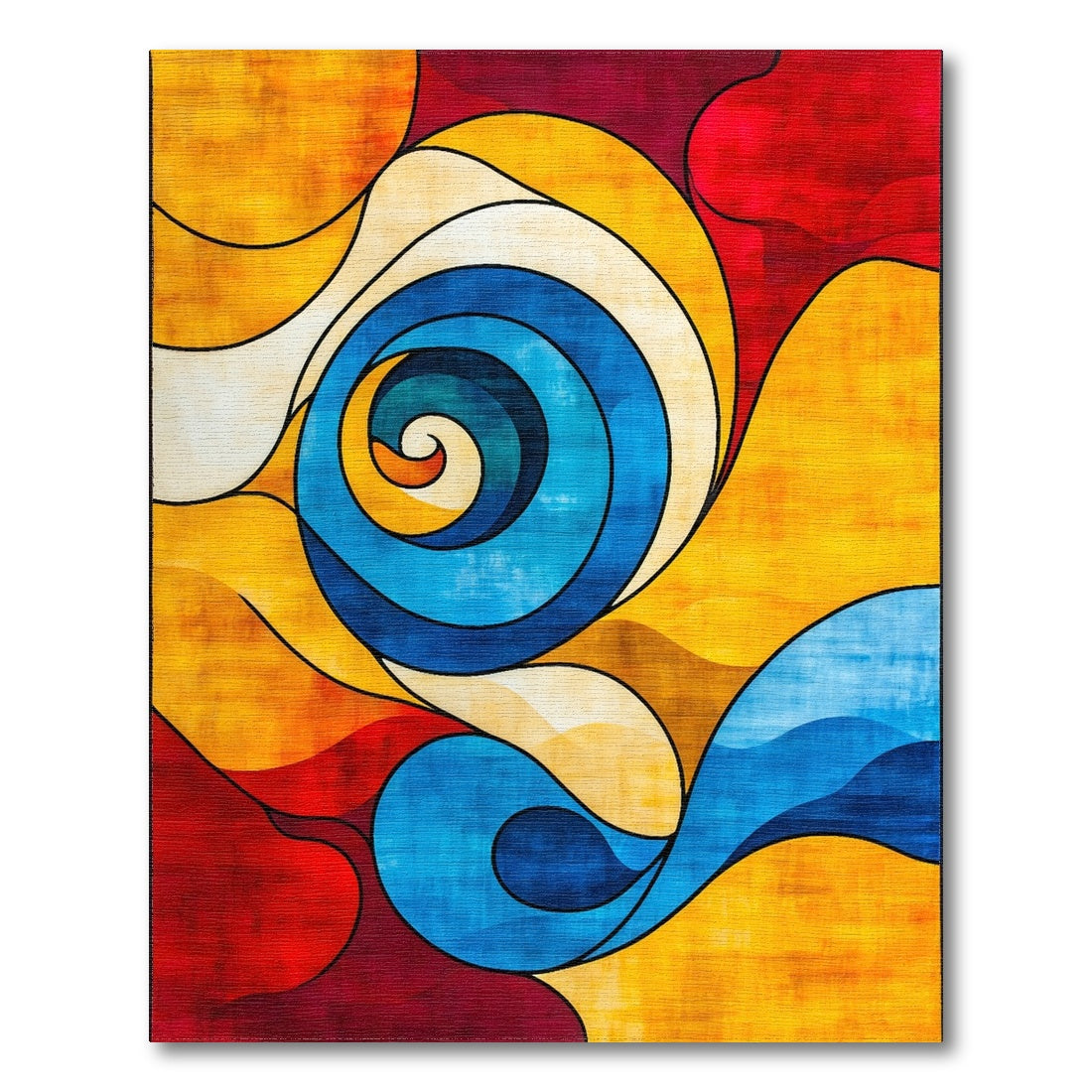 Abstract Area Multi-color and Patterns Vibrant Swirl Abstract Multi-Color Area Rug