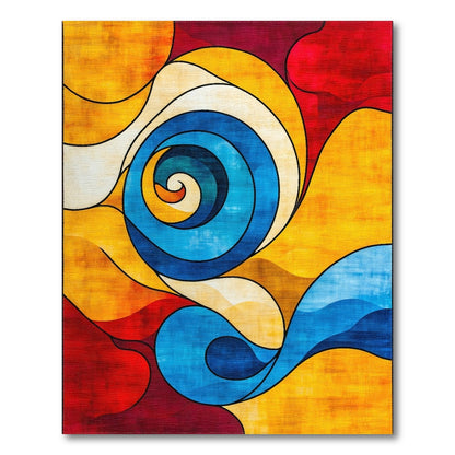 Abstract Area Multi-color and Patterns Vibrant Swirl Abstract Multi-Color Area Rug