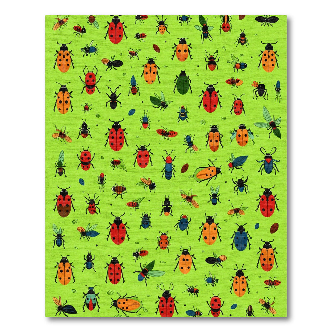 Whimsical Insect Garden Ladybug Collection Rug