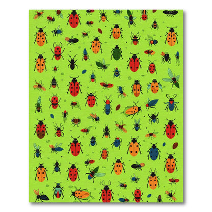 Whimsical Insect Garden Ladybug Collection Rug