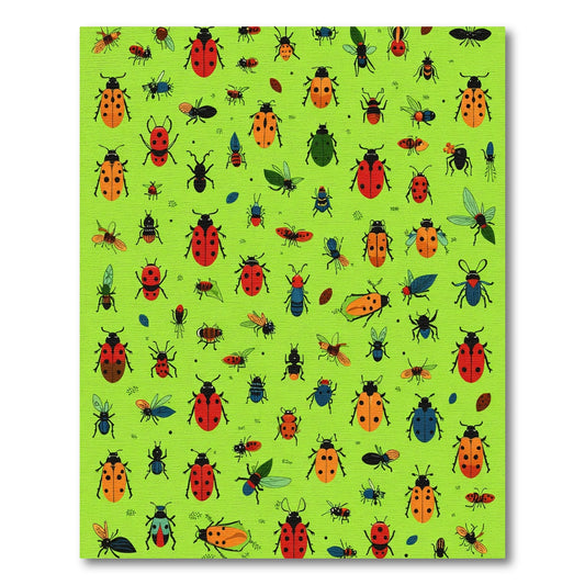 Whimsical Insect Garden Ladybug Collection Rug
