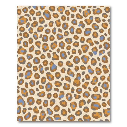 Brown Tan Blue Spotted Spots Rug