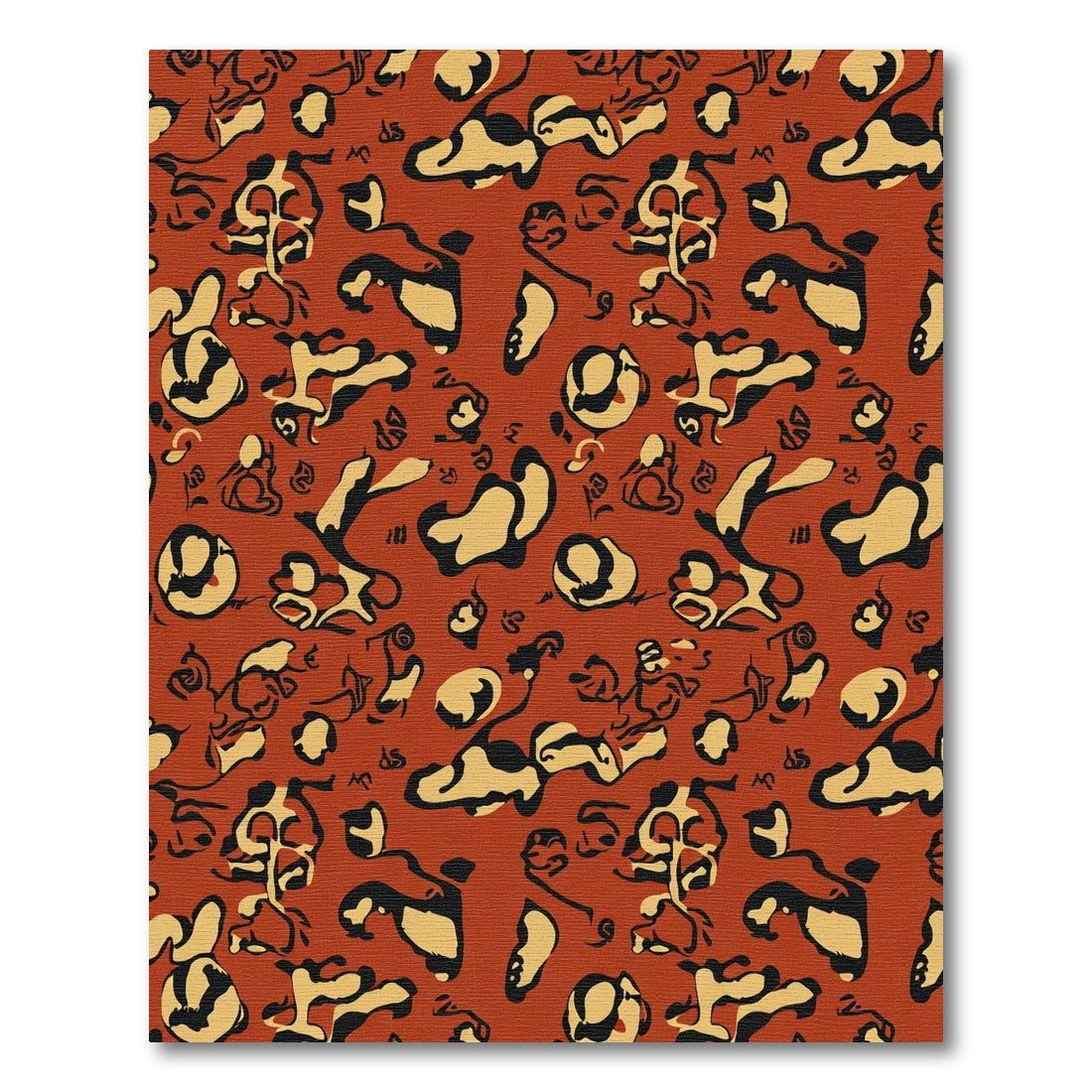 Earthy Terracotta Abstract Figure Rug