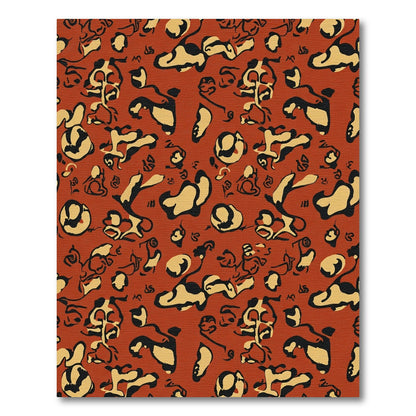 Earthy Terracotta Abstract Figure Rug