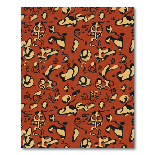 Earthy Terracotta Abstract Figure Rug