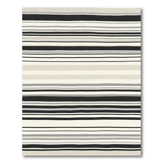 Neutral Tones Uneven Stripe Rug