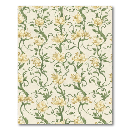 Oatmeal Cream Floral Vine Rug