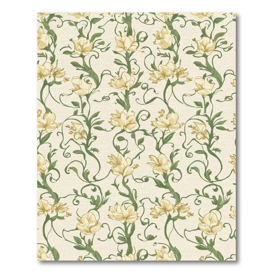 Oatmeal Cream Floral Vine Rug