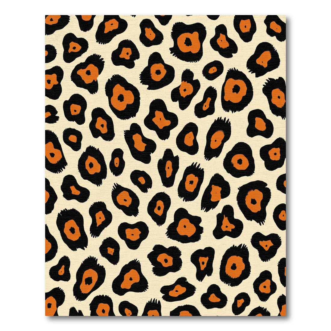 Bold Orange Black Leopard Print Rug
