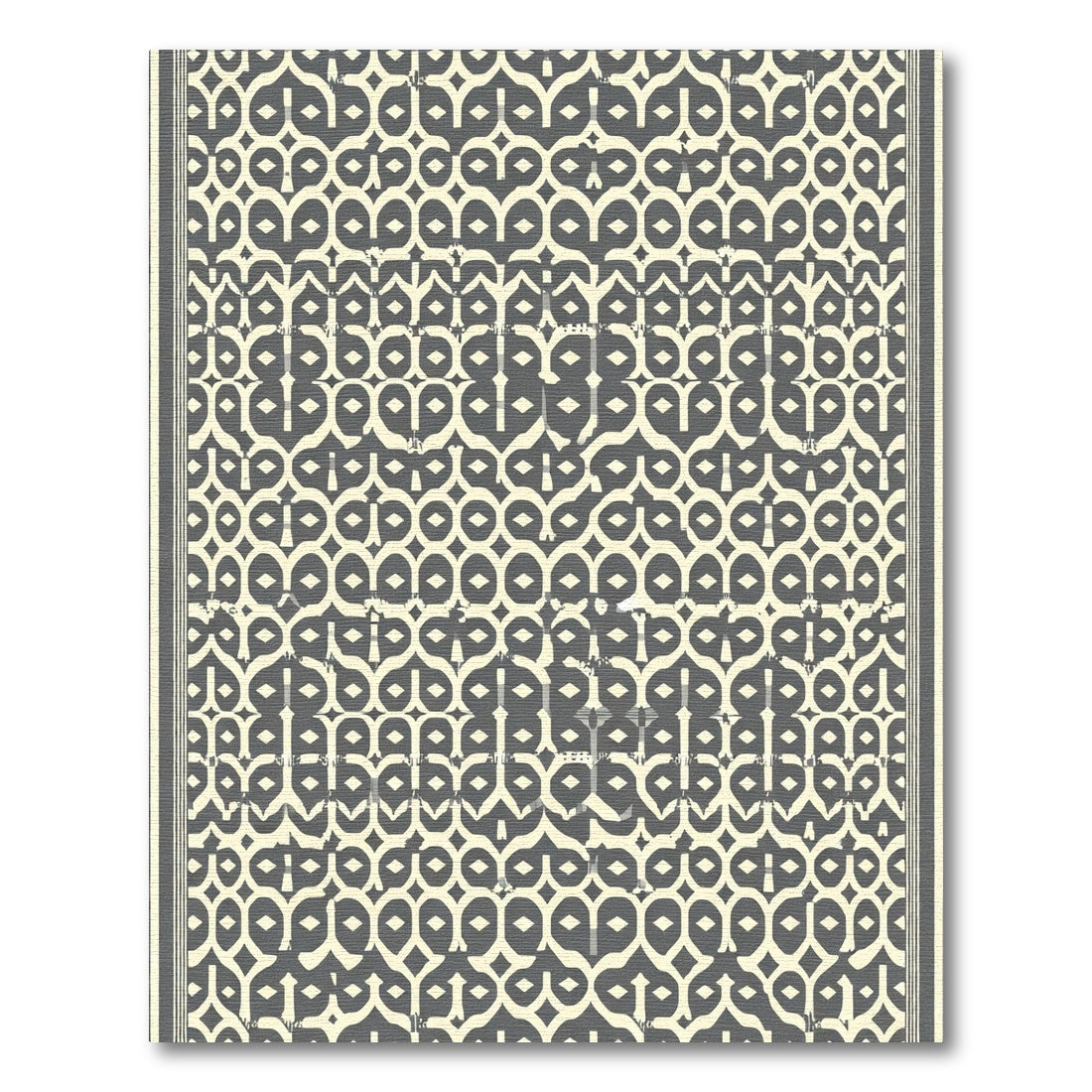 Vintage Cream Geometric Arabesque Rug